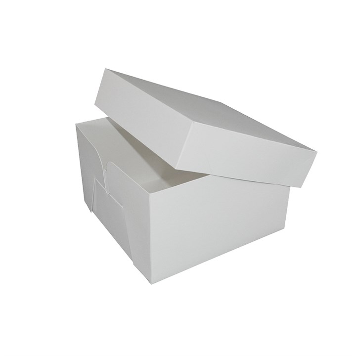 18 x 14 x 6" Oblong UK White Cake Box & Lid - Single