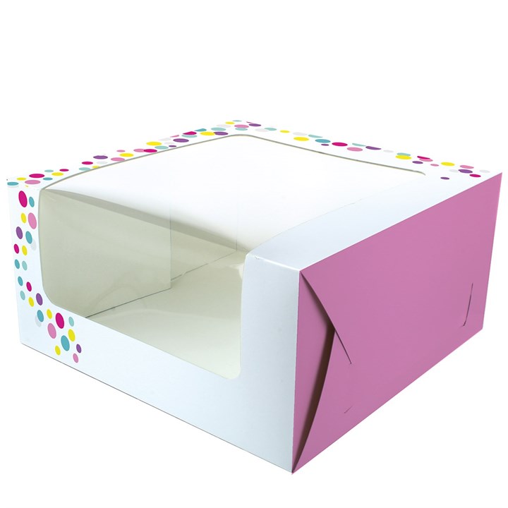 Pink Confetti Cake Box -  10 x 5 - 20pk