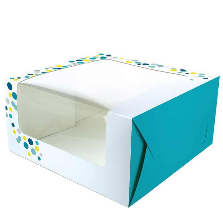 Teal Confetti Cake Box -  10 x 5 - 20pk