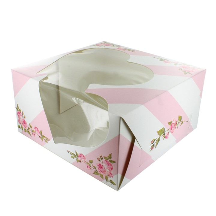 Pink Heart Window Cake Box -  10 x 5 - 20pk