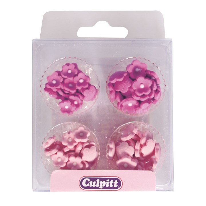 Mini Flowers Pink Sugar Pipings - single