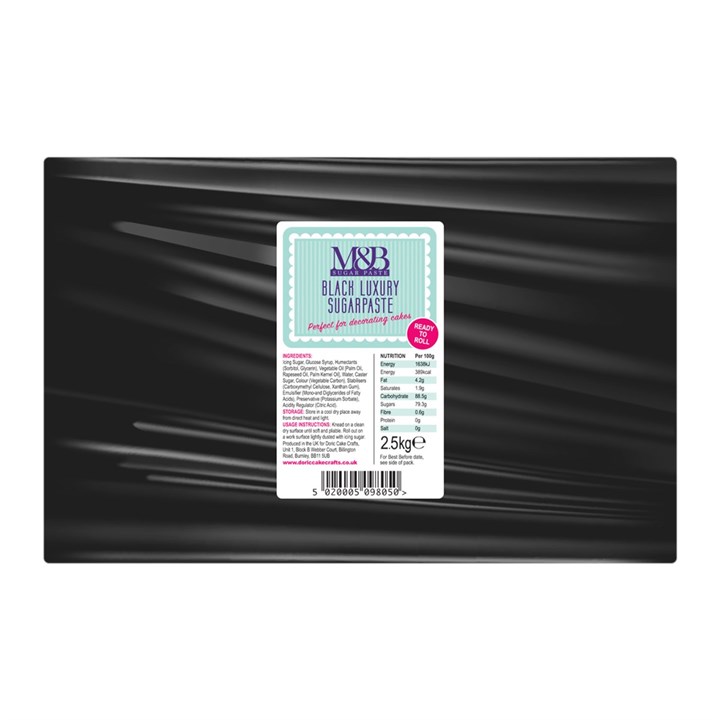 M&B Sugarpaste Black 4 x 2.5kg