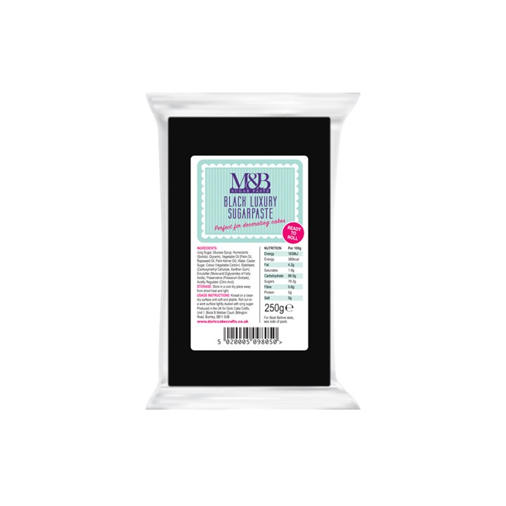 M&B Sugarpaste Black 8 x 250g