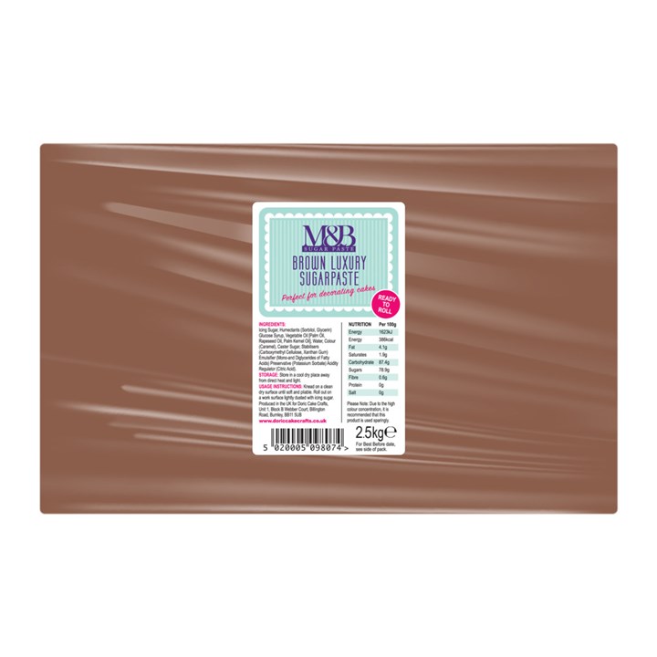 M&B Sugarpaste Brown 4 x 2.5kg