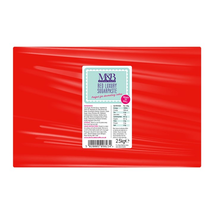 M&B Sugarpaste Red 4 x 2.5kg