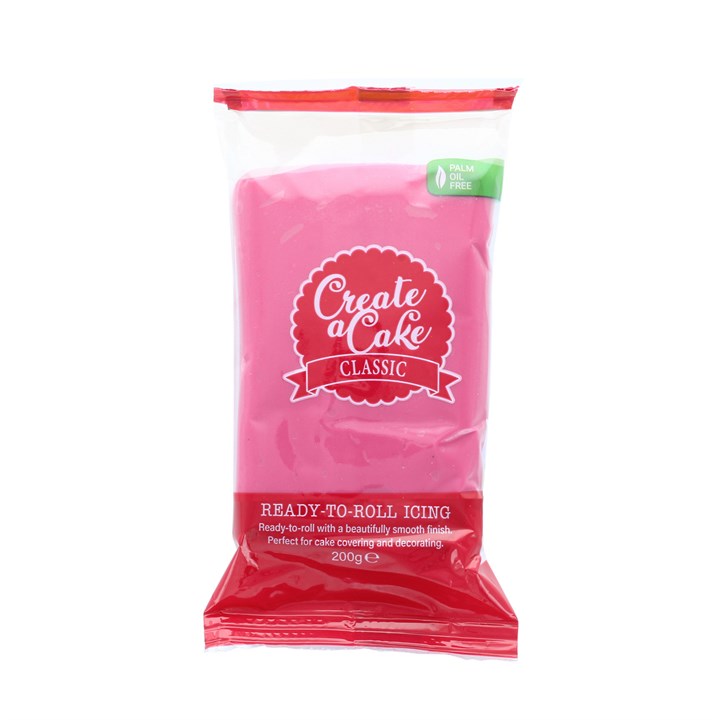 Create A Cake Palm Free Sugar Paste  200g -Pink