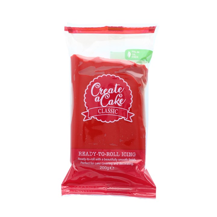 Create A Cake Palm Free Sugar Paste 8 x 200g -Red