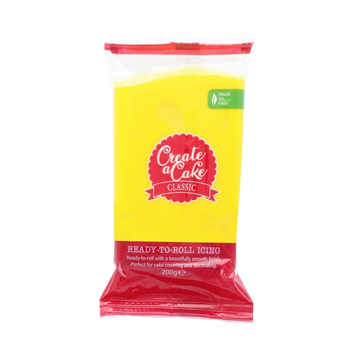 Create A Cake Palm Free Sugar Paste 8 x 200g -Yellow