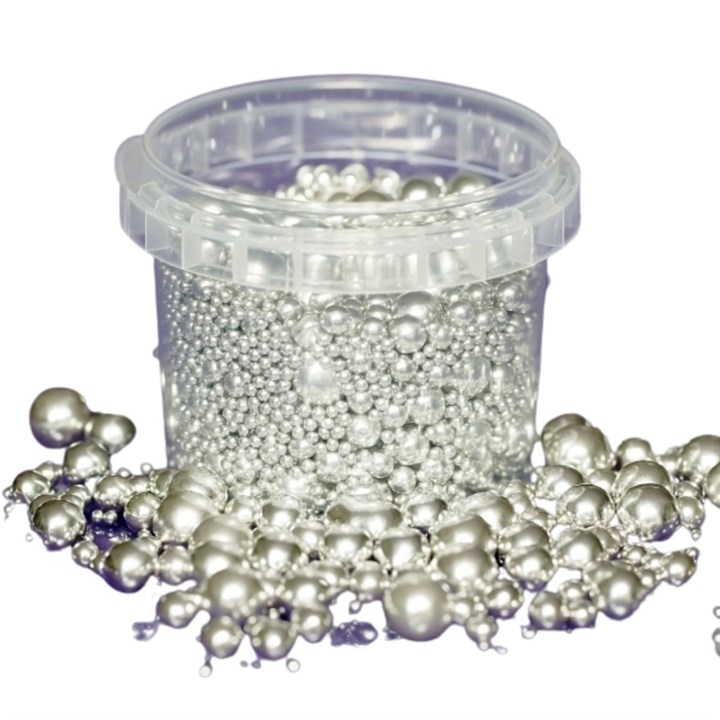 Purple Cupcakes 2-10mm Assorted Silver Pearls (incs 10mm chocolate)
