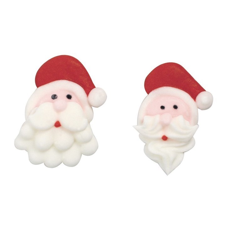 Santa Heads Sugar Pipings