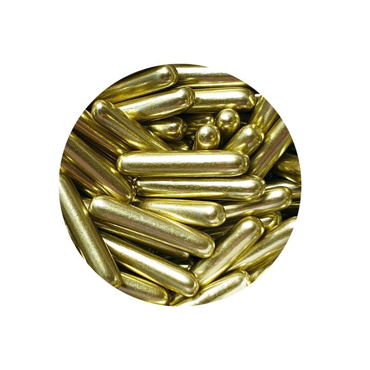 Scrumptious Metallic Gold Macaroni Sprinkles, 80g