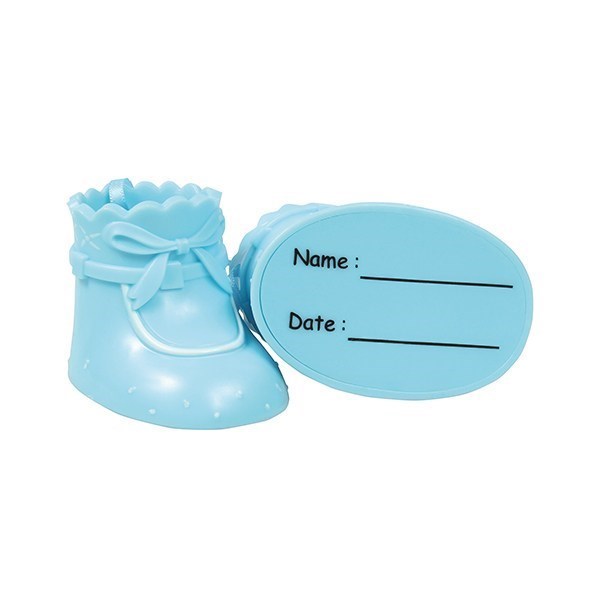 Cake Star Plastic Topper - Booties Blue - Boxed 12