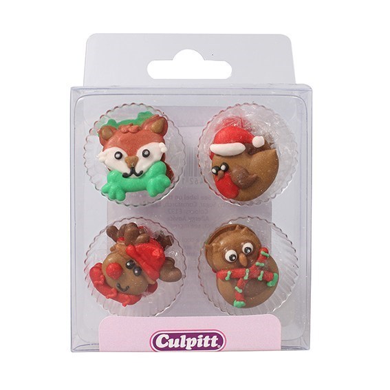 Winter Friends Sugar Pipings - 12 pieces