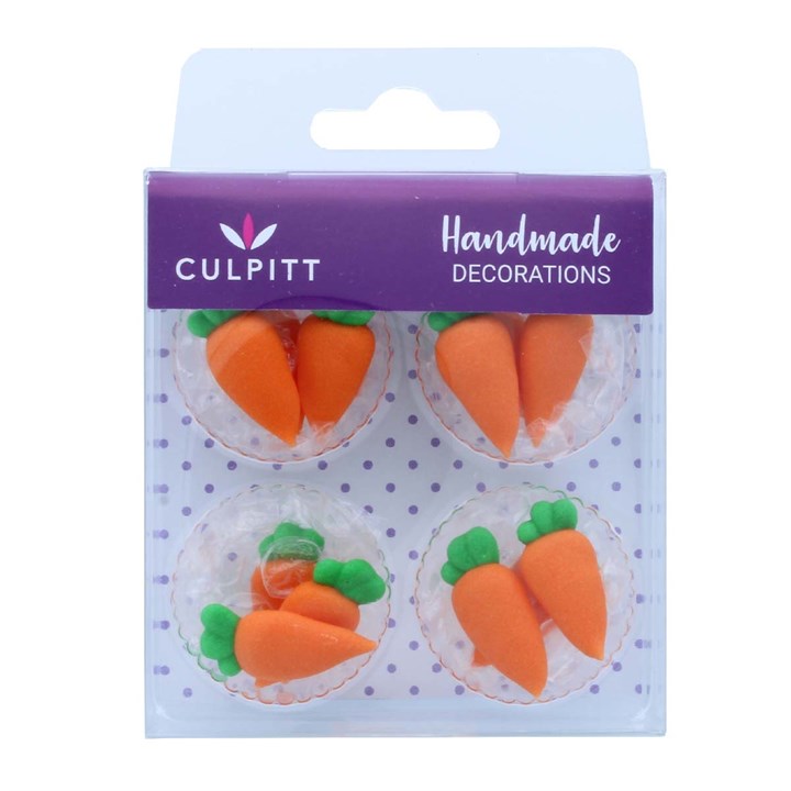 12 Sugar Carrot Decorations