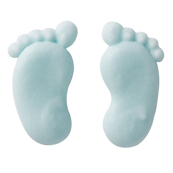 Blue Baby Footprints Sugar Pipings