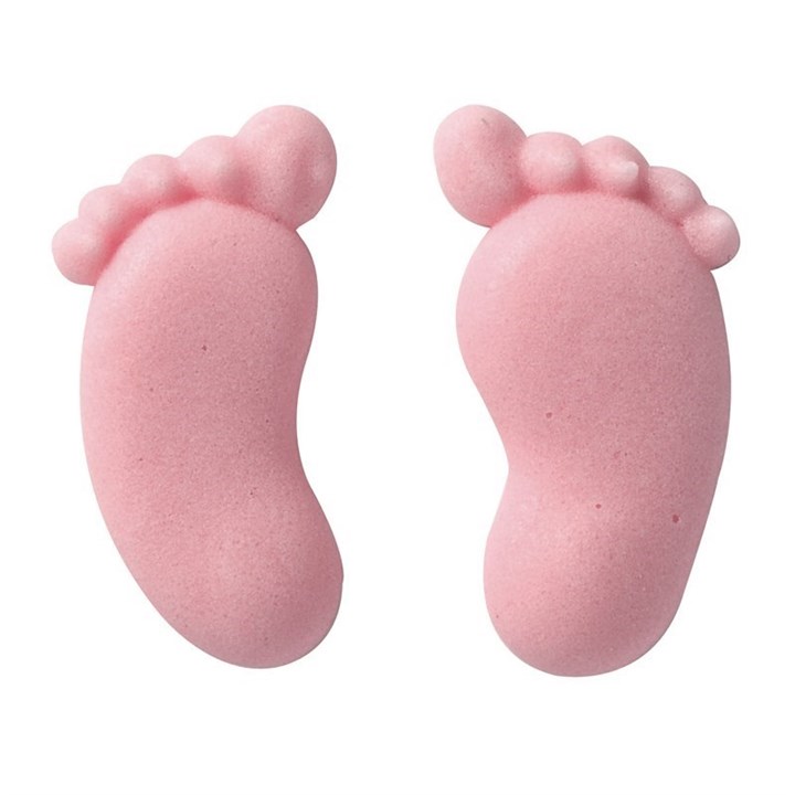Pink Baby Footprints Sugar Pipings