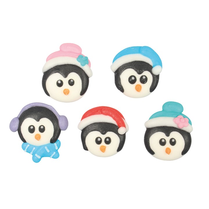 Christmas Penguins Sugar Pipings - Bulk