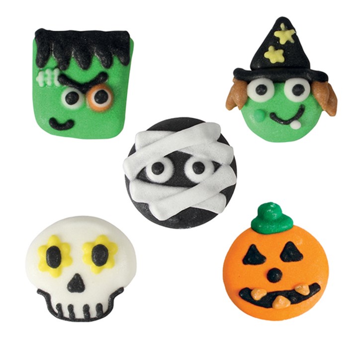 Halloween Face Sugar Pipings - 250 pieces