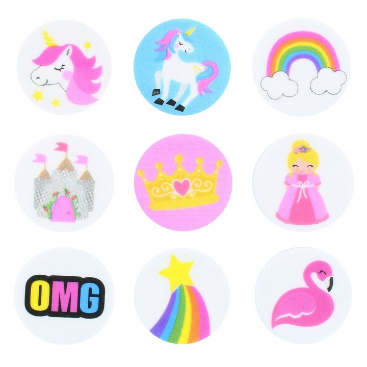 Printed Sugar Edible Toppers - Magical Collection - 38mm- Bulk Packed
