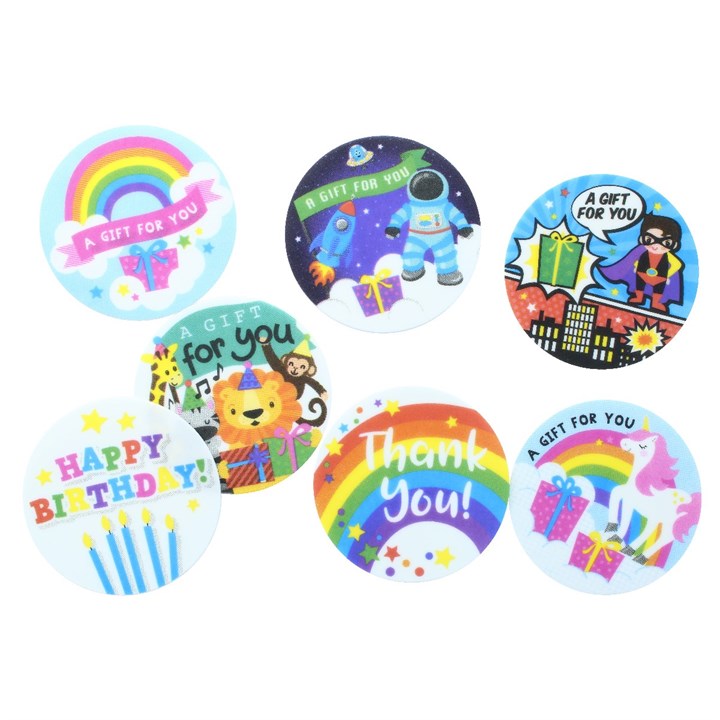 Printed Sugar Edible Toppers - Gift Cake Collection - 80mm - Bulk Packed