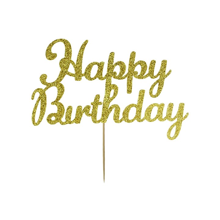 Kelsi Marsh Happy Birthday Topper Gold