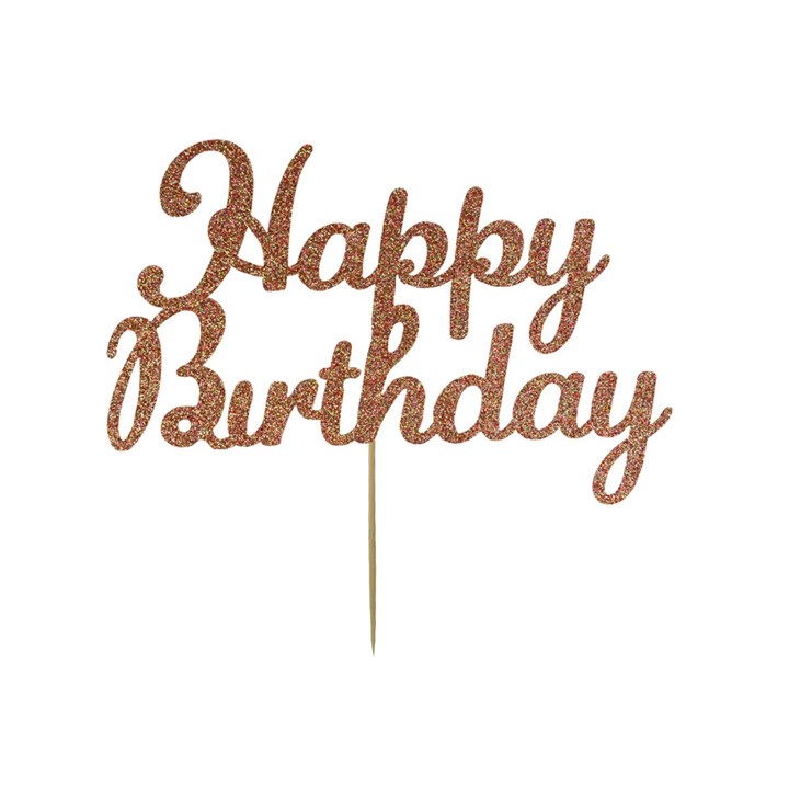 Kelsi Marsh Happy Birthday Topper Rose Gold