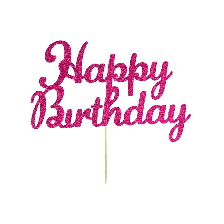 Kelsi Marsh Happy Birthday Topper Deep Pink