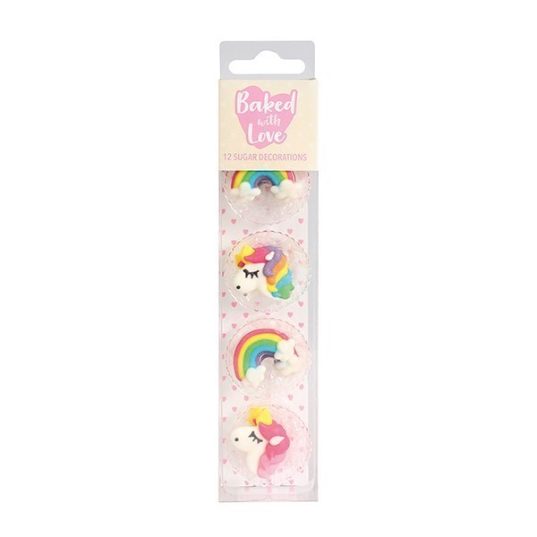 Baked With Love Unicorn & Rainbow Sugar Pipings - Pack of 12