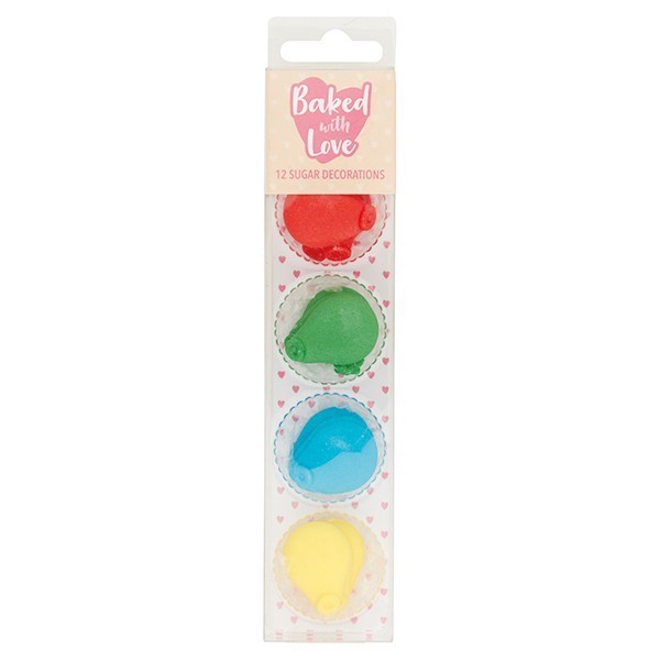 Baked with Love Balloon Cupcake Decorations - single
