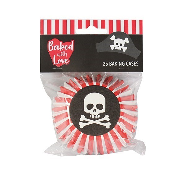 Baked with Love Pirate Foil Baking Cases - 25 cases - single