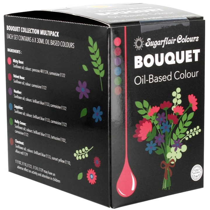 Bouquet Collection of Sugarflair Oils 6 x 30ml