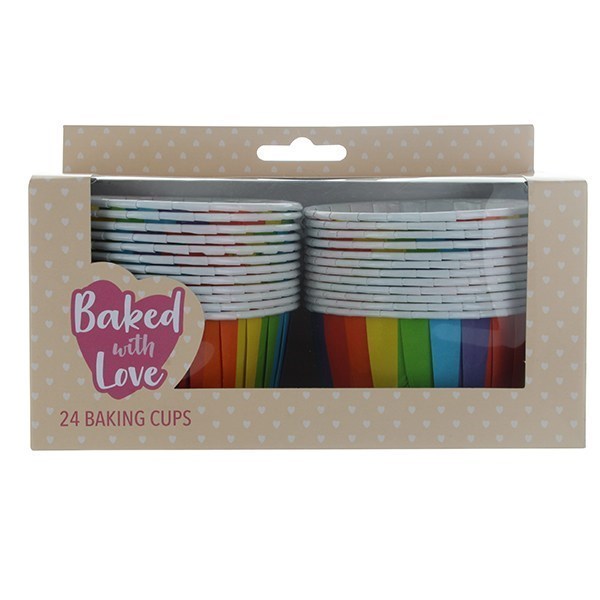 24 Rainbow Baking Cups - 60mm - single pack