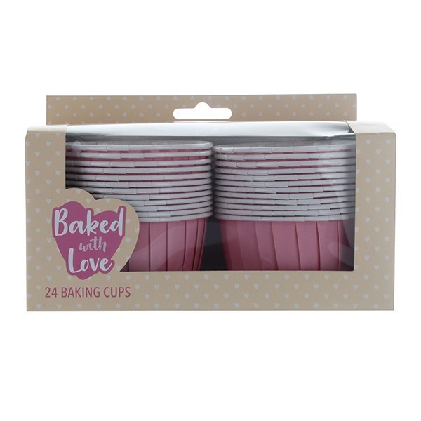 24 Pink Baking Cups - 60mm - single pack