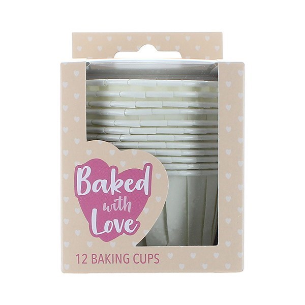 12 Ivory Baking Cups - 50 X 40mm - Boxed 6