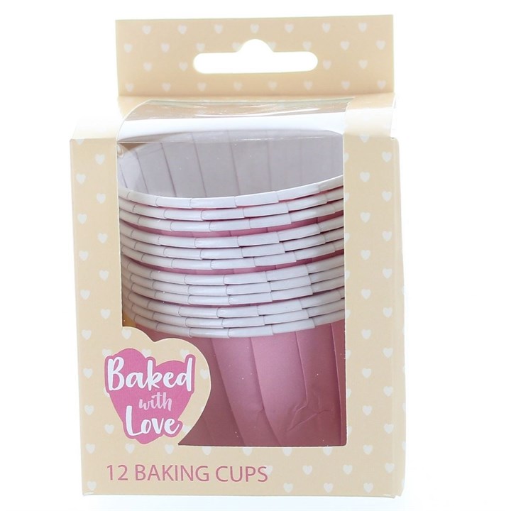 12 Pink Baking Cups - 50mm - single pack