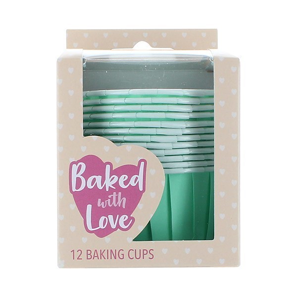 12 Aqua Baking Cups - 50mm - single pack