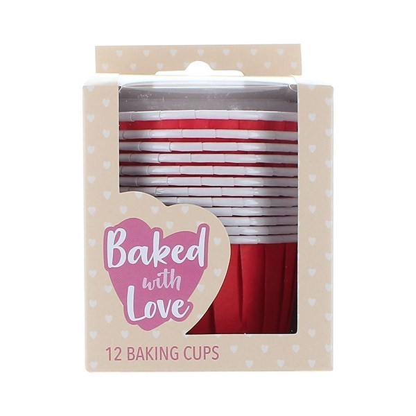 12 Primary Red Baking Cups - 50mm - single pack