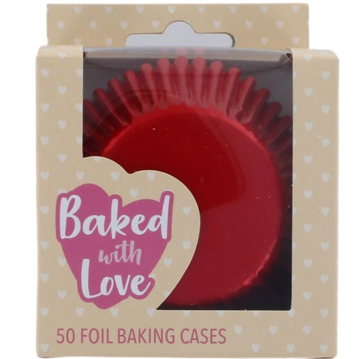 Red Foil Baking Cases - 50mm - 50 pack - single