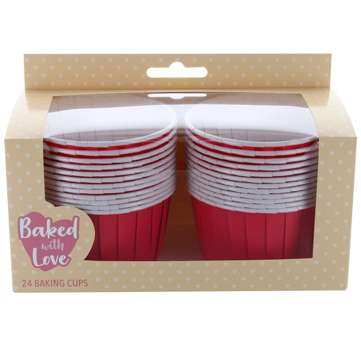24 Red Baking Cups - 60mm - Boxed 6