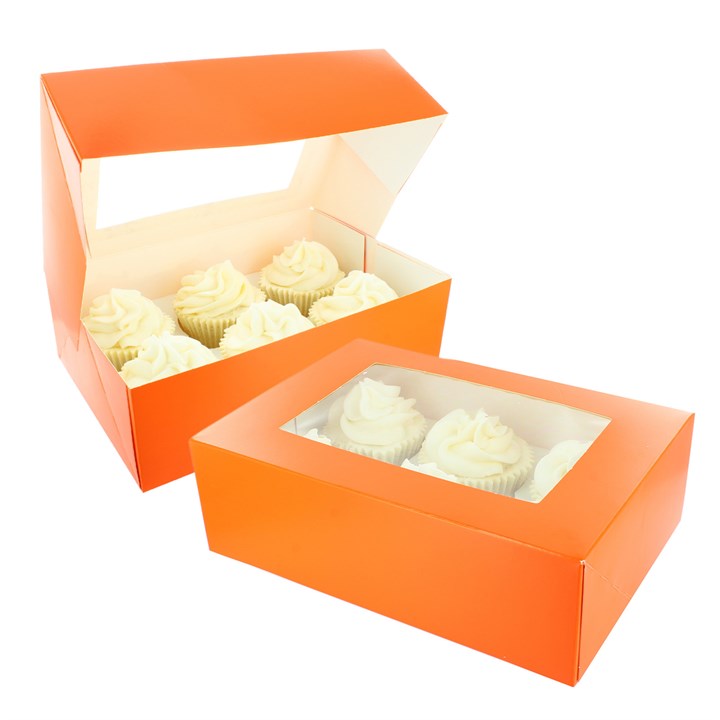 Baked With Love 6/12 Cupcake Box - Tangerine Twin Pack (2's)-Single