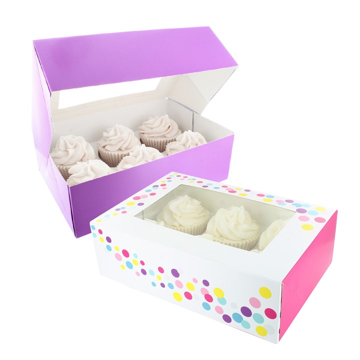 Baked With Love 6/12 Cupcake Box - Confetti Twin Pack (2's)