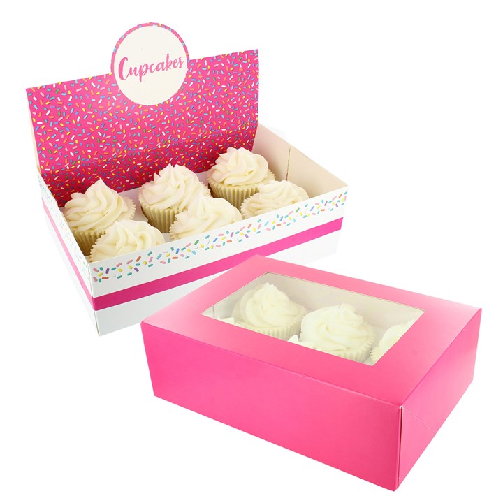 Baked With Love 6/12 Cupcake Box - Sprinkles Diplay Twin Pack (2's)