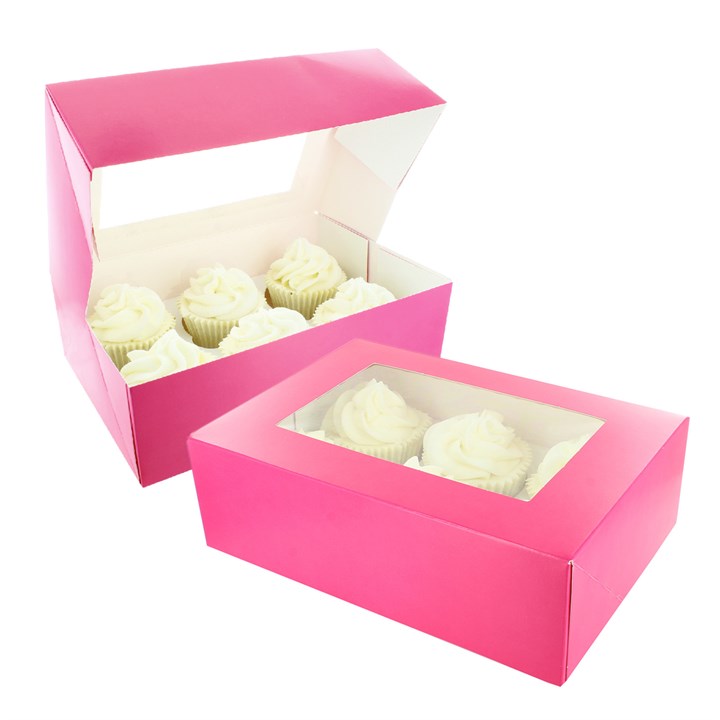 Baked With Love 6/12 Cupcake Box - Pink Twin Pack (2's)-Single