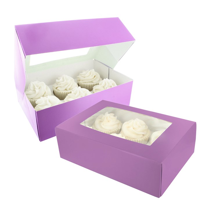Baked With Love 6/12 Cupcake Box - Purple Twin Pack (2's)-Single
