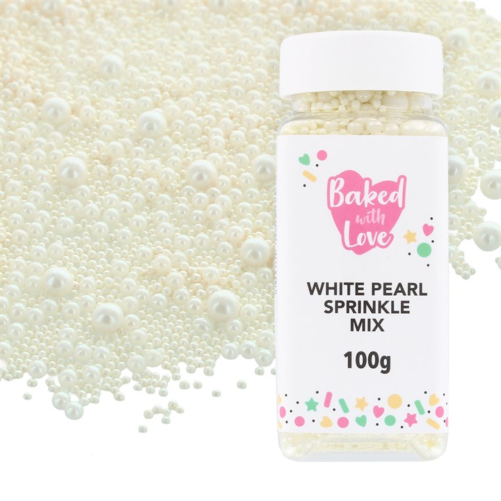 BWL White Sprinkles Pearls Mix - 100g