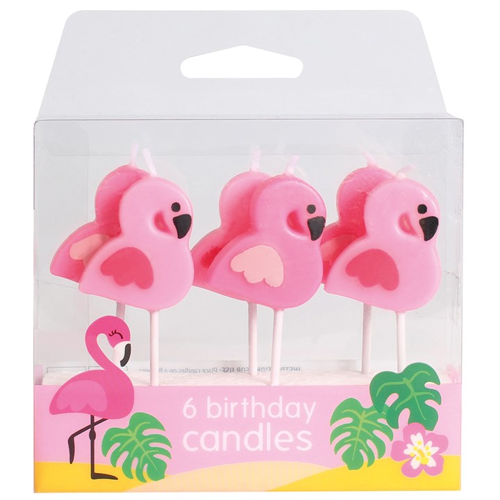 Flamingo Candles - 6 pce