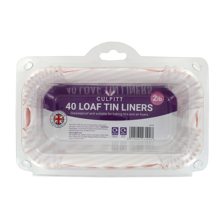 40 2lb Loaf Liners - Red Stripe