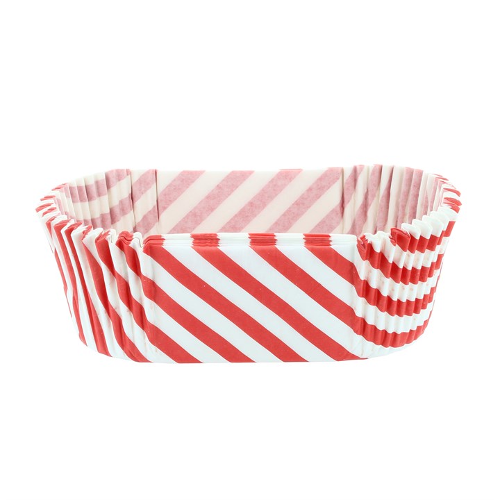 100 1lb Loaf Liners - Red Stripe