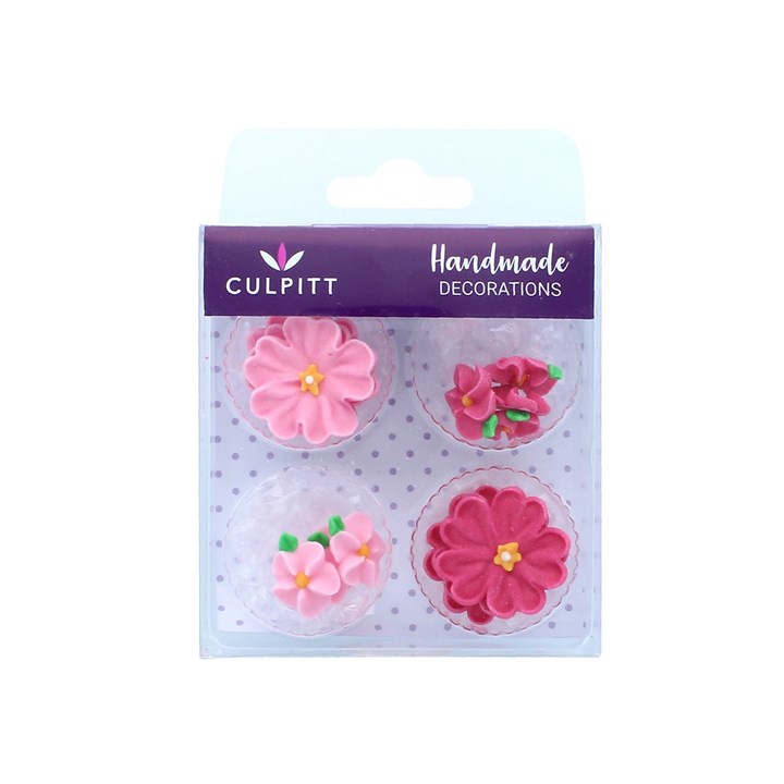 Pink Daisy Collection Sugar Decorations - 14 pieces