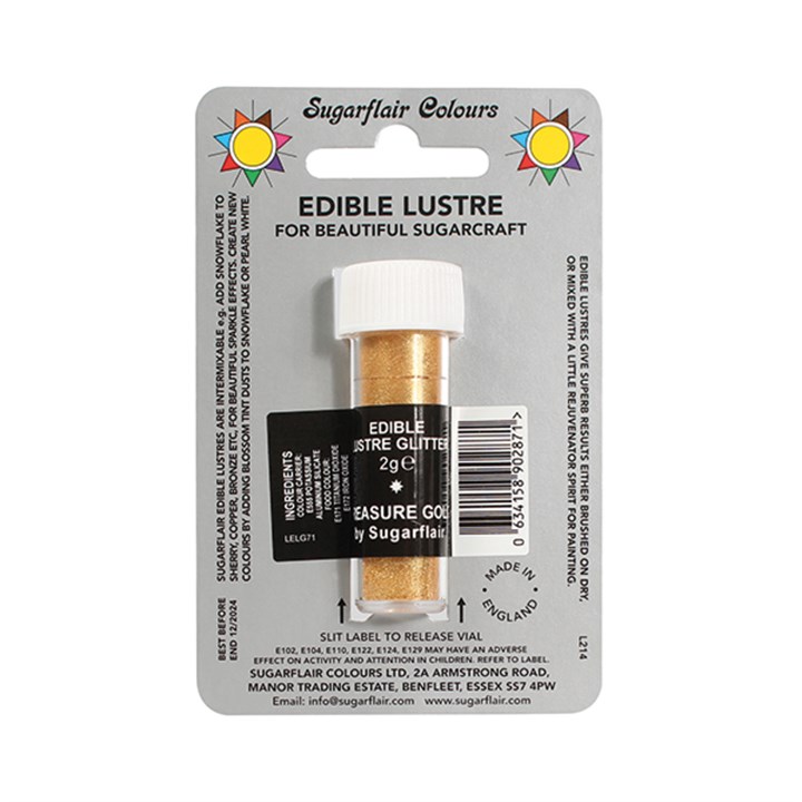 Sugarflair Treasure Gold Glitter Lustre 2g
